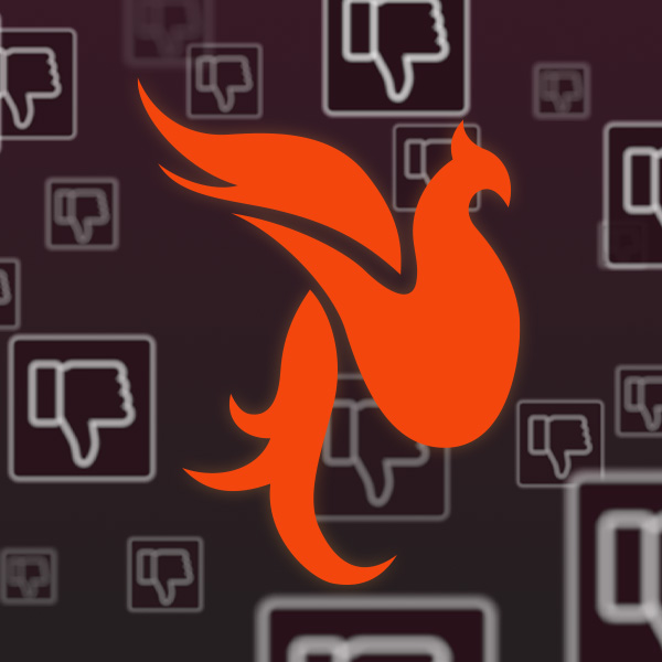The Phoenix 11 logo with multiple Facebook thumbdowns in the background.